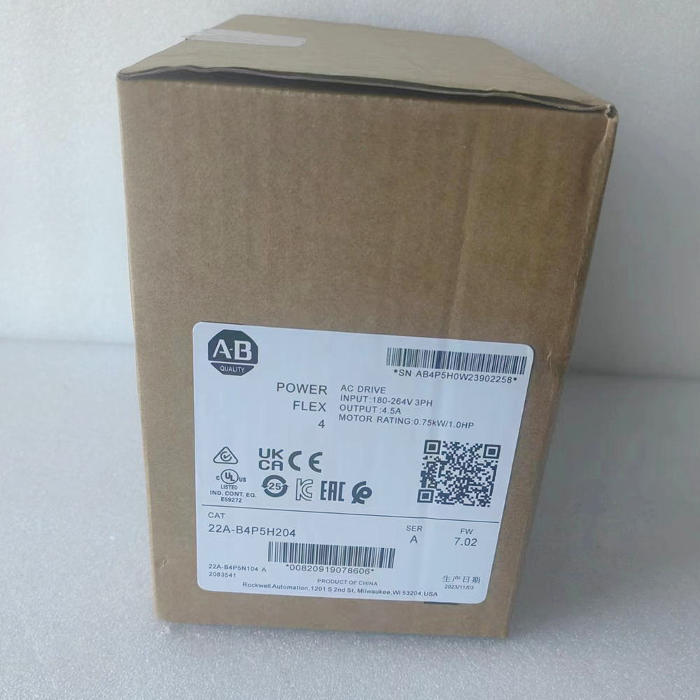 Brand New Allen Bradley 22A-B4P5H204 PowerFlex 4 0.75 kW (1 Hp)AC Drive Inverter