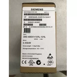 New Siemens 6Se6440-2Ud15-5Aa1 6Se6 440-2Ud15-5Aa1 Dhl Expedited Shipping Fast Delivery for Sale